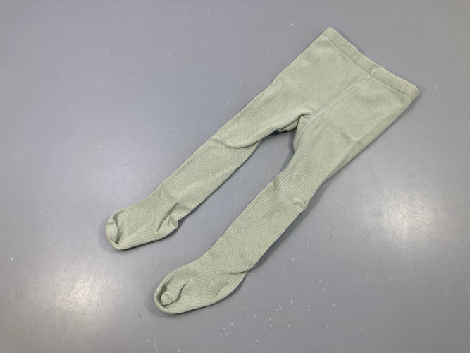 Collants verts côtelés, boulochés, moins cher chez Petit Kiwi