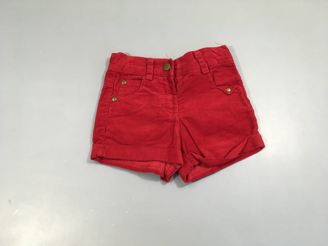 Short à revers velours rouge, moins cher chez Petit Kiwi