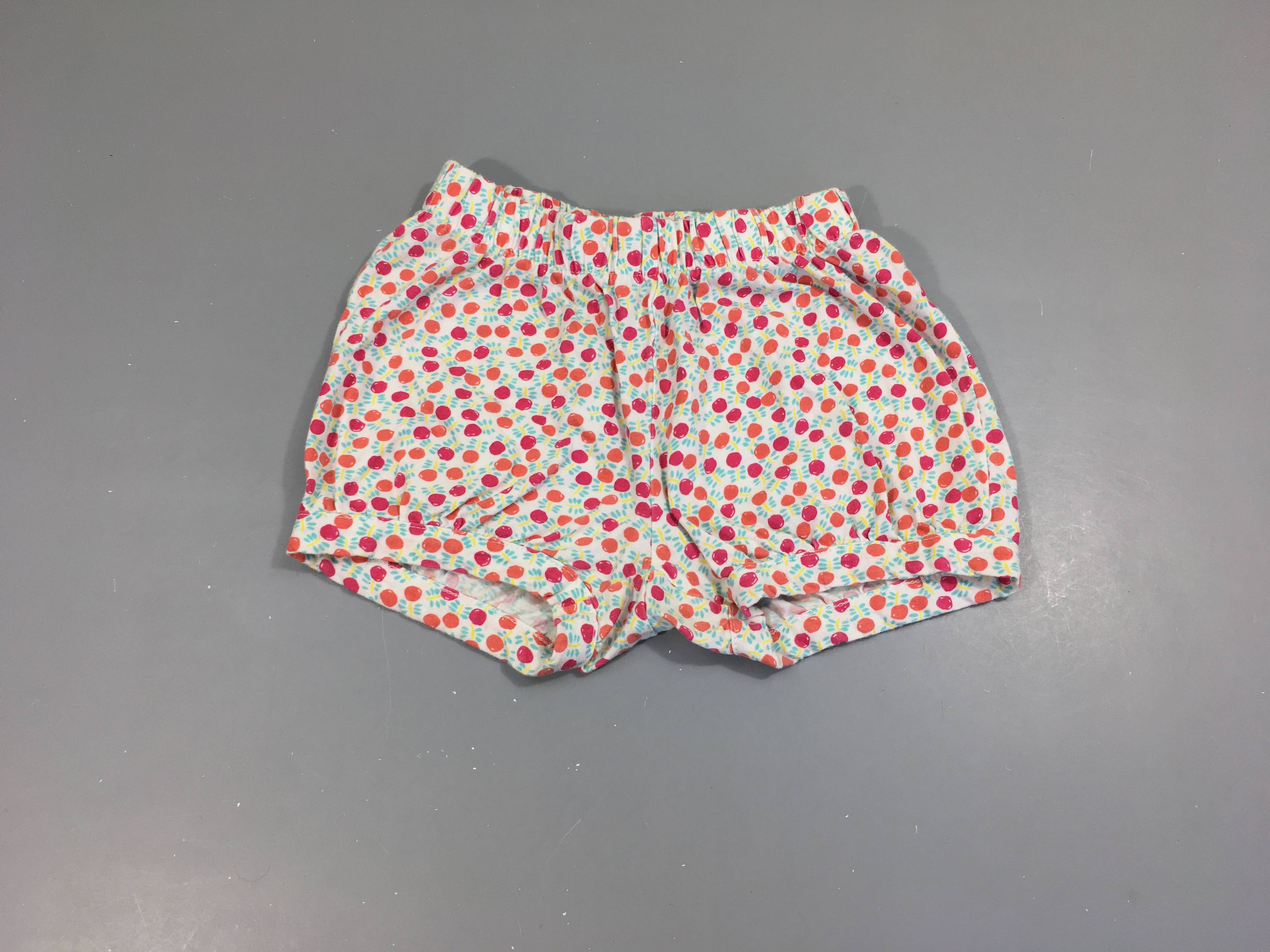 Short bloomer jersey blanc sucettes rouge