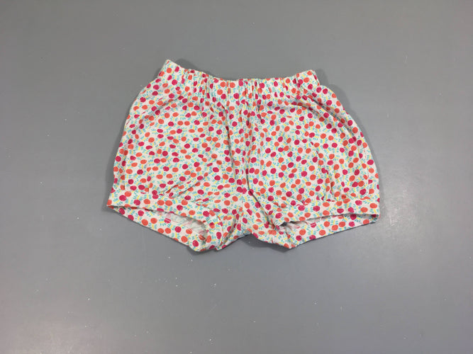 Short bloomer jersey blanc sucettes rouge, moins cher chez Petit Kiwi