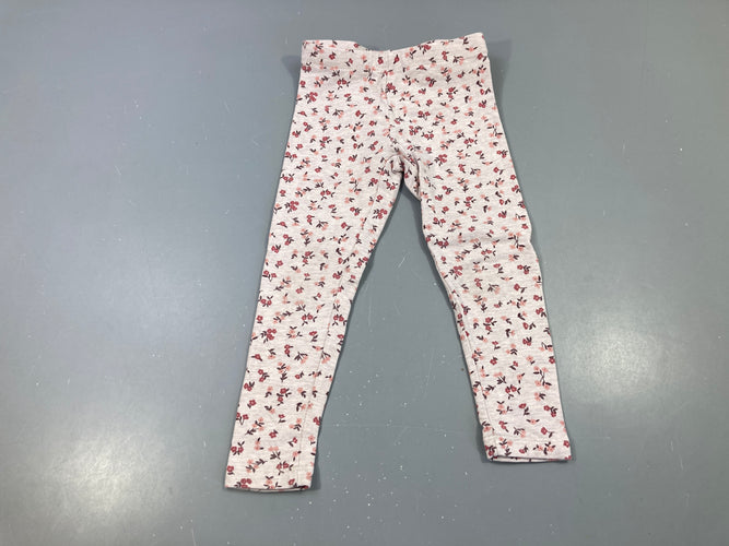 Legging beige fleuri, moins cher chez Petit Kiwi
