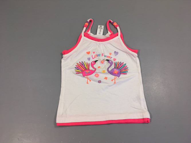 Top effet blanc effet superposé rose oiseaux colorés, moins cher chez Petit Kiwi
