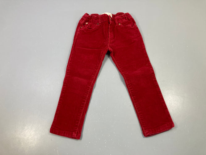 Pantalon velours côtelé rouge, moins cher chez Petit Kiwi