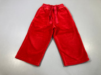 Pantalon velours côtelé rouge wide leg