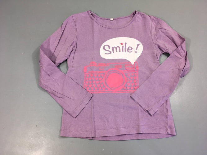 T-shirt m.l lila Smile, moins cher chez Petit Kiwi