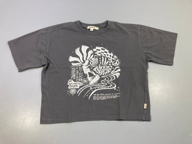 T-shirt m.c court gris foncé peace love, moins cher chez Petit Kiwi