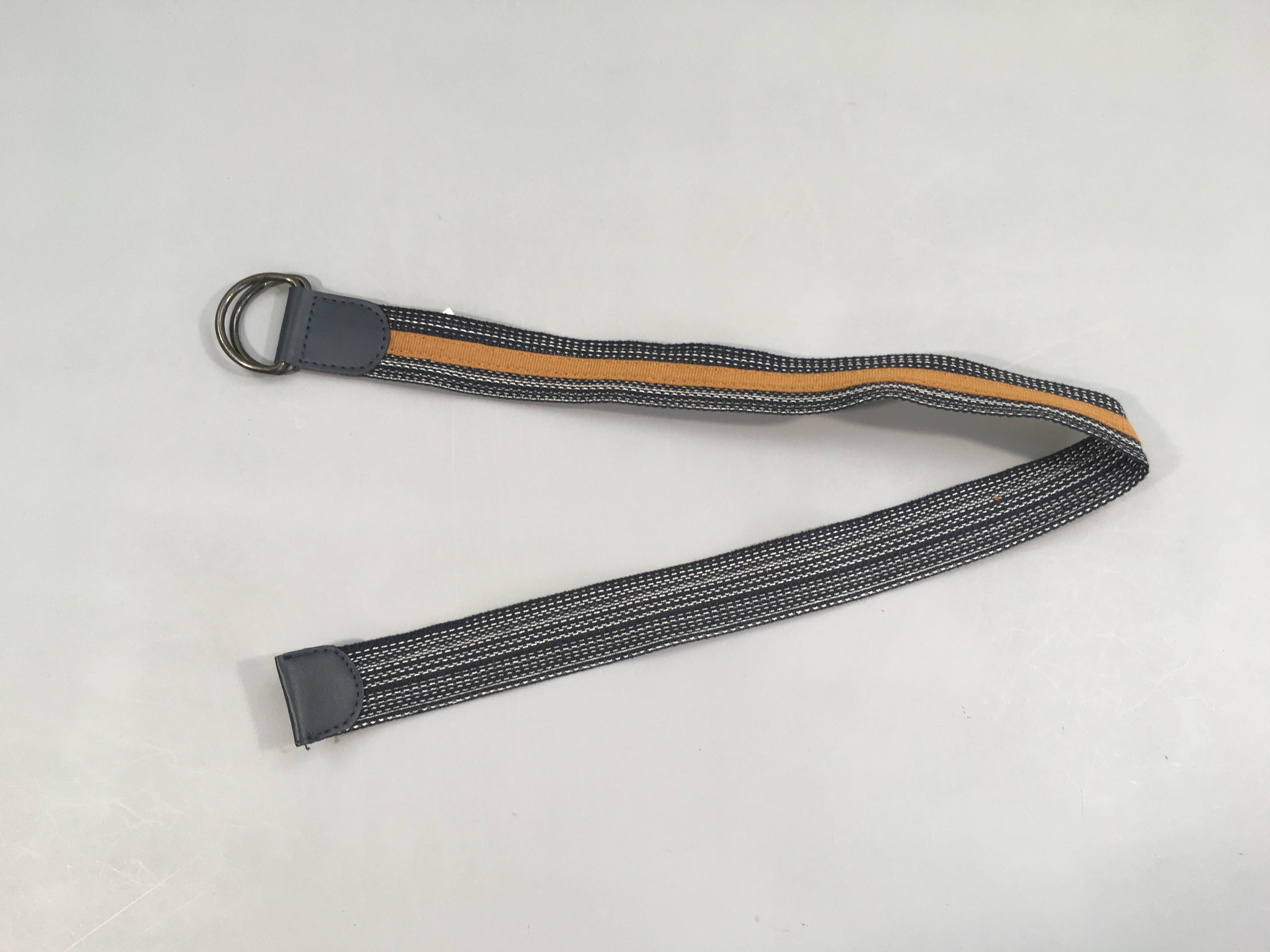 Ceinture textile bleue centre brun 66 cm