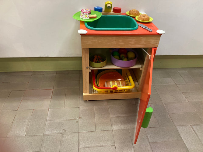 Meuble évier en bois 35-43-51cm Quelques traces d'usure + Paniers/plateaux garnis, moins cher chez Petit Kiwi