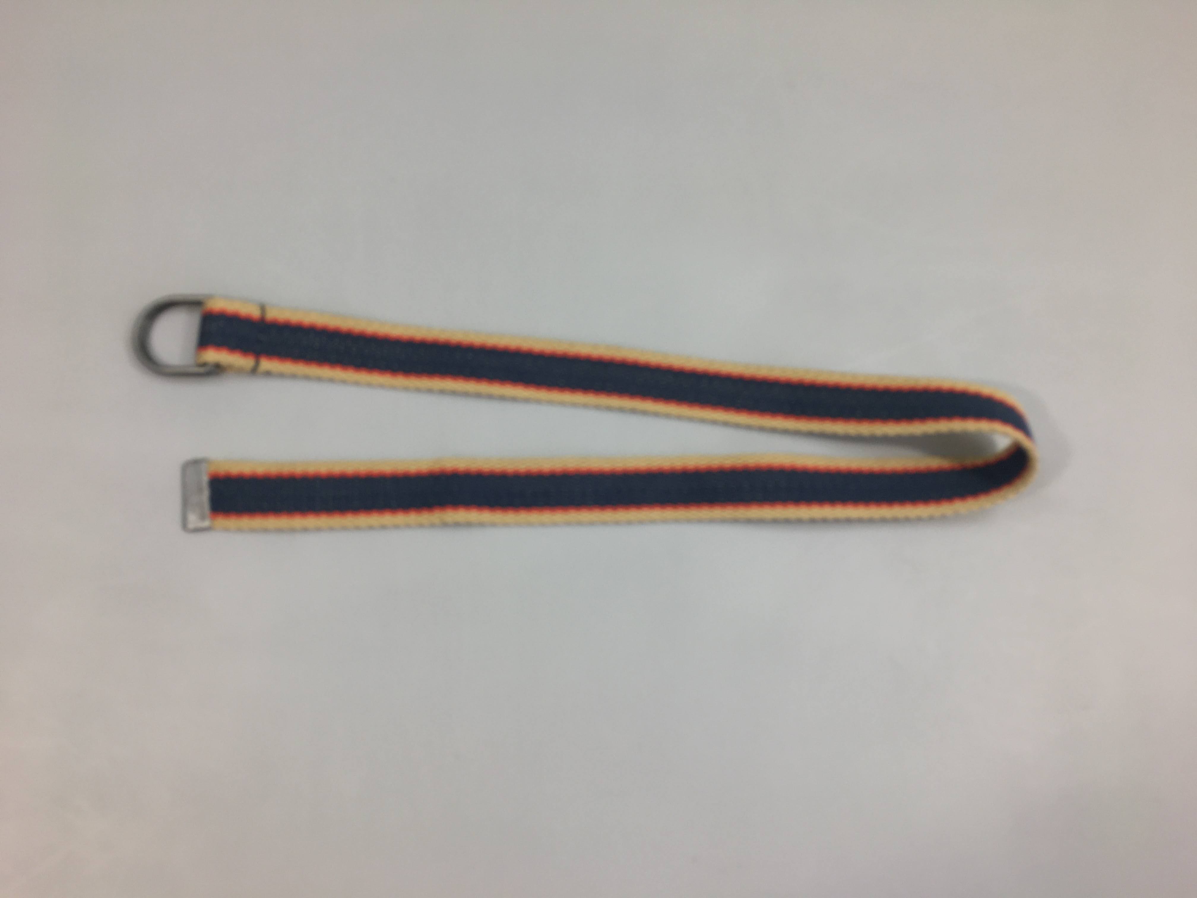 Ceinture bleue bords fin beige 67 cm