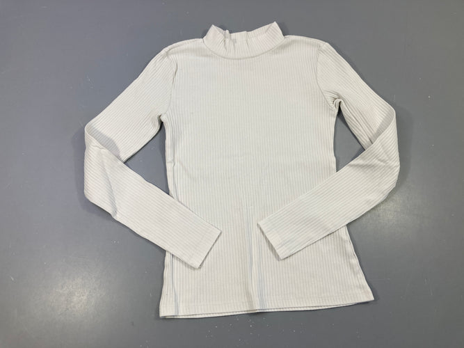 T-shirt m.l blanc côtelé col montant, moins cher chez Petit Kiwi