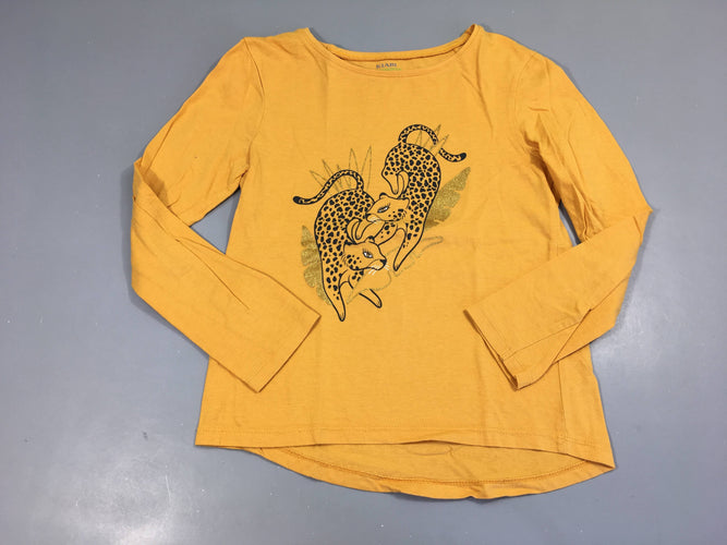 T-shirt m.l jaune félins, moins cher chez Petit Kiwi