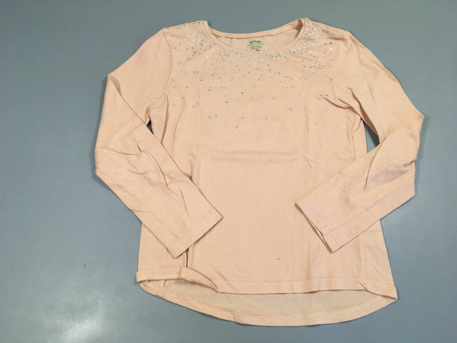 T-shirt m.l rose très pâle strass, moins cher chez Petit Kiwi