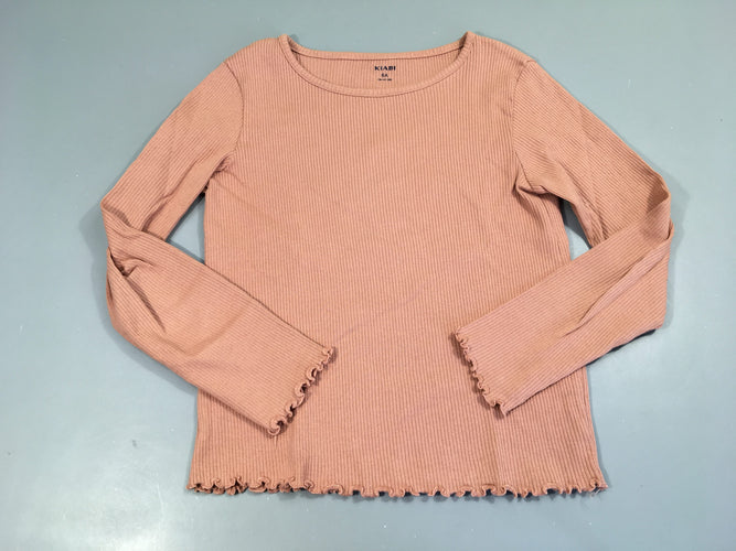 T-shirt m.l côtelé vieux rose, moins cher chez Petit Kiwi