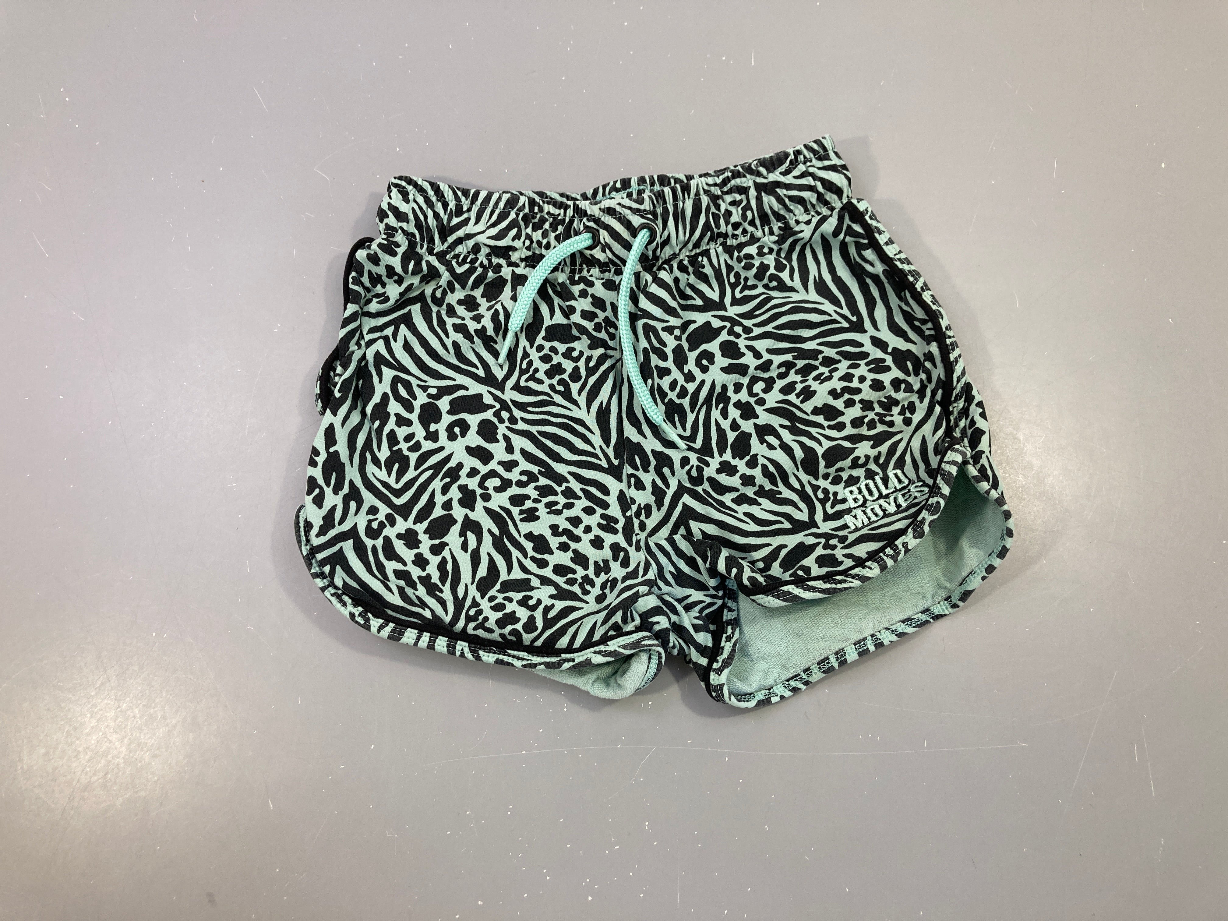 Short molleton léger motifs zèbres bleu/noir