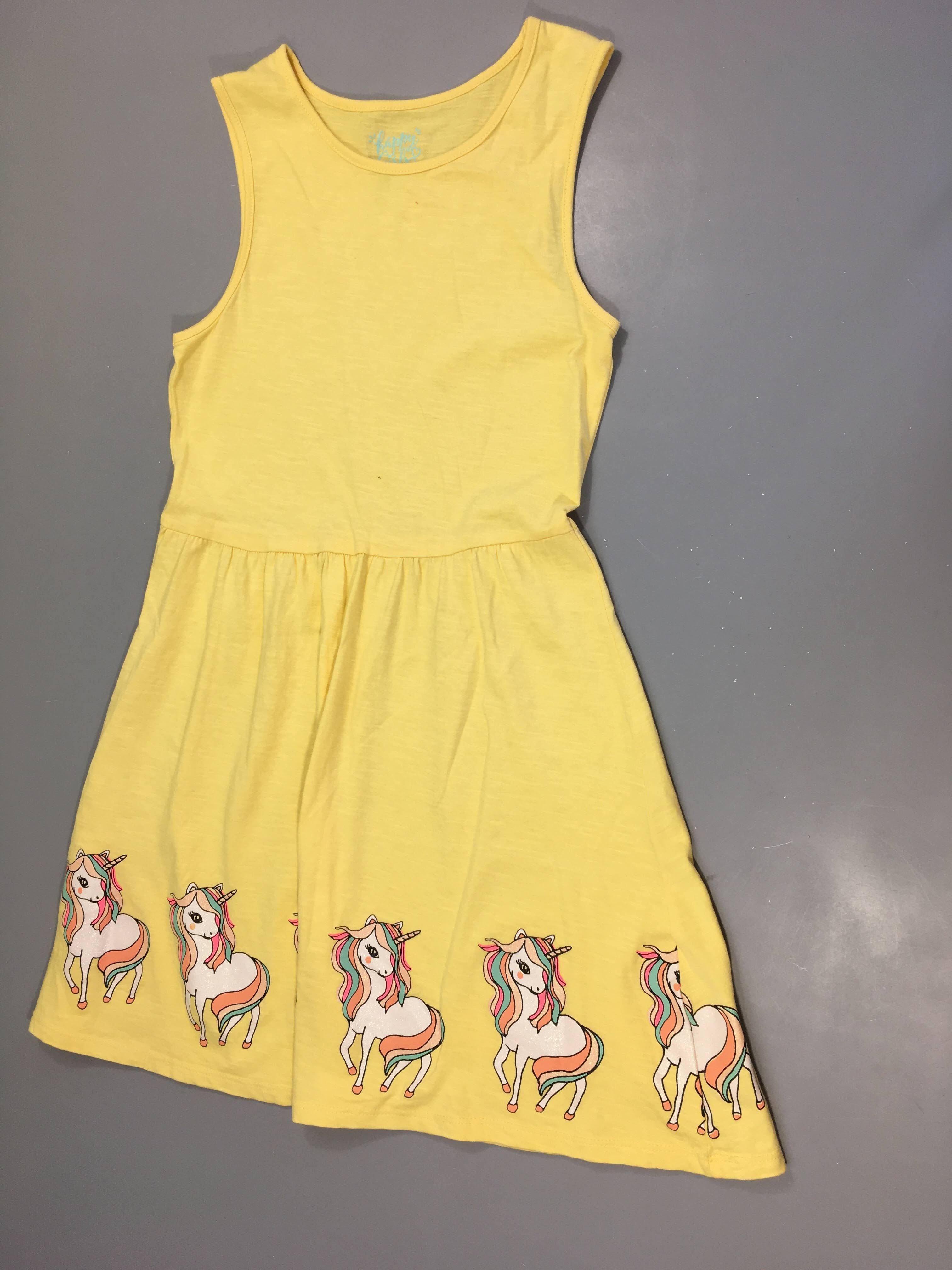 Robe s.m jersey jaune flammé Licorne