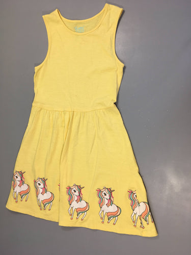 Robe s.m jersey jaune flammé Licorne, moins cher chez Petit Kiwi