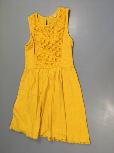 Robe s.m jersey moutarde flammé dentelle, moins cher chez Petit Kiwi