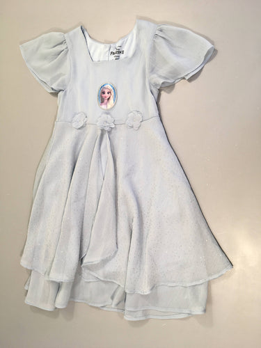 Robe s.m bleu voile Frozen pois argenté, moins cher chez Petit Kiwi