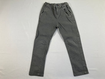 Pantalon chino à mini carreaux gris