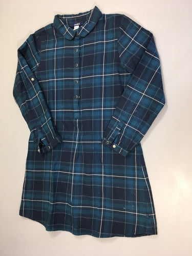 Robe m.l flanelle à carreaux vert-argenté, moins cher chez Petit Kiwi