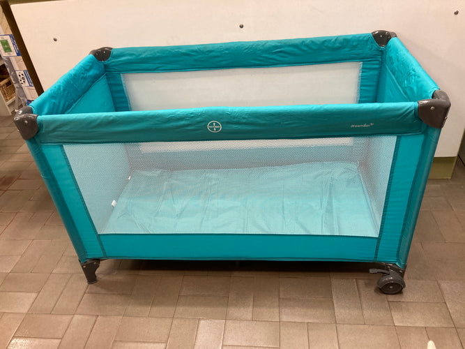 Lit de voyage Essentials Basic Turquoise, moins cher chez Petit Kiwi