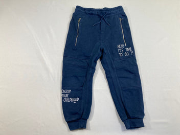 Pantalon de training bleu foncé poches zippées Time