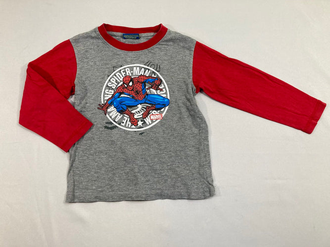 T-shirt m.l gris chiné rouge Spider-man, moins cher chez Petit Kiwi
