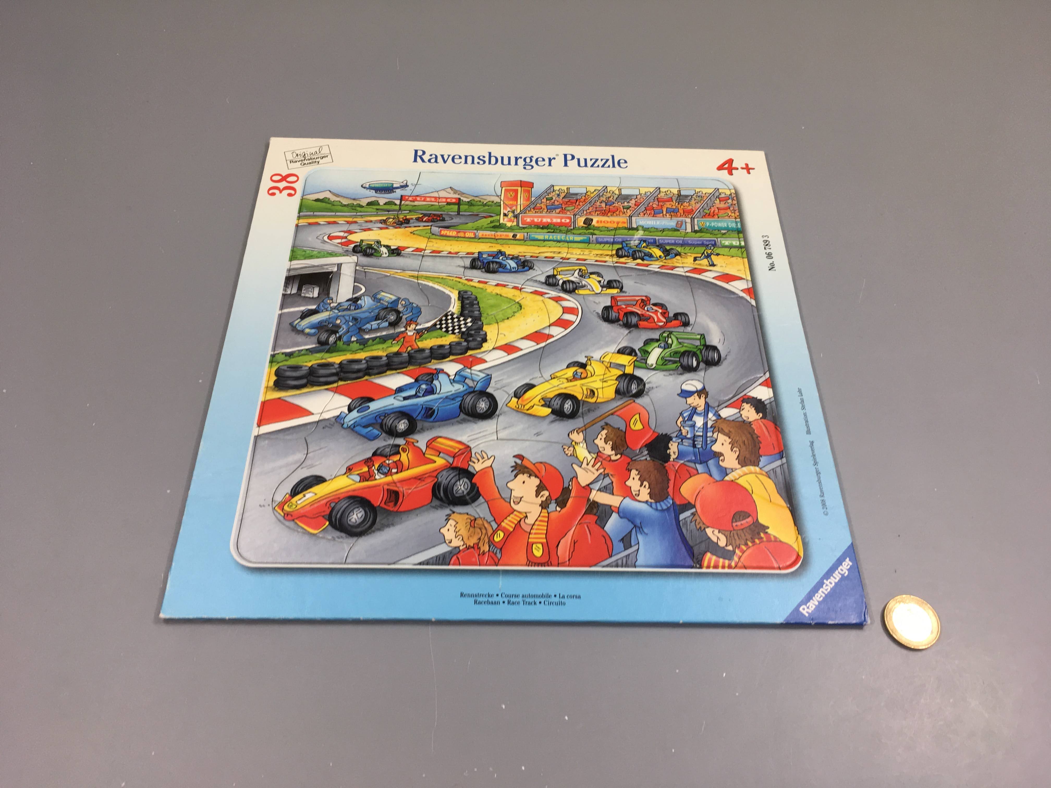 Planche carton Puzzle voitures courses +4a 38 pcs