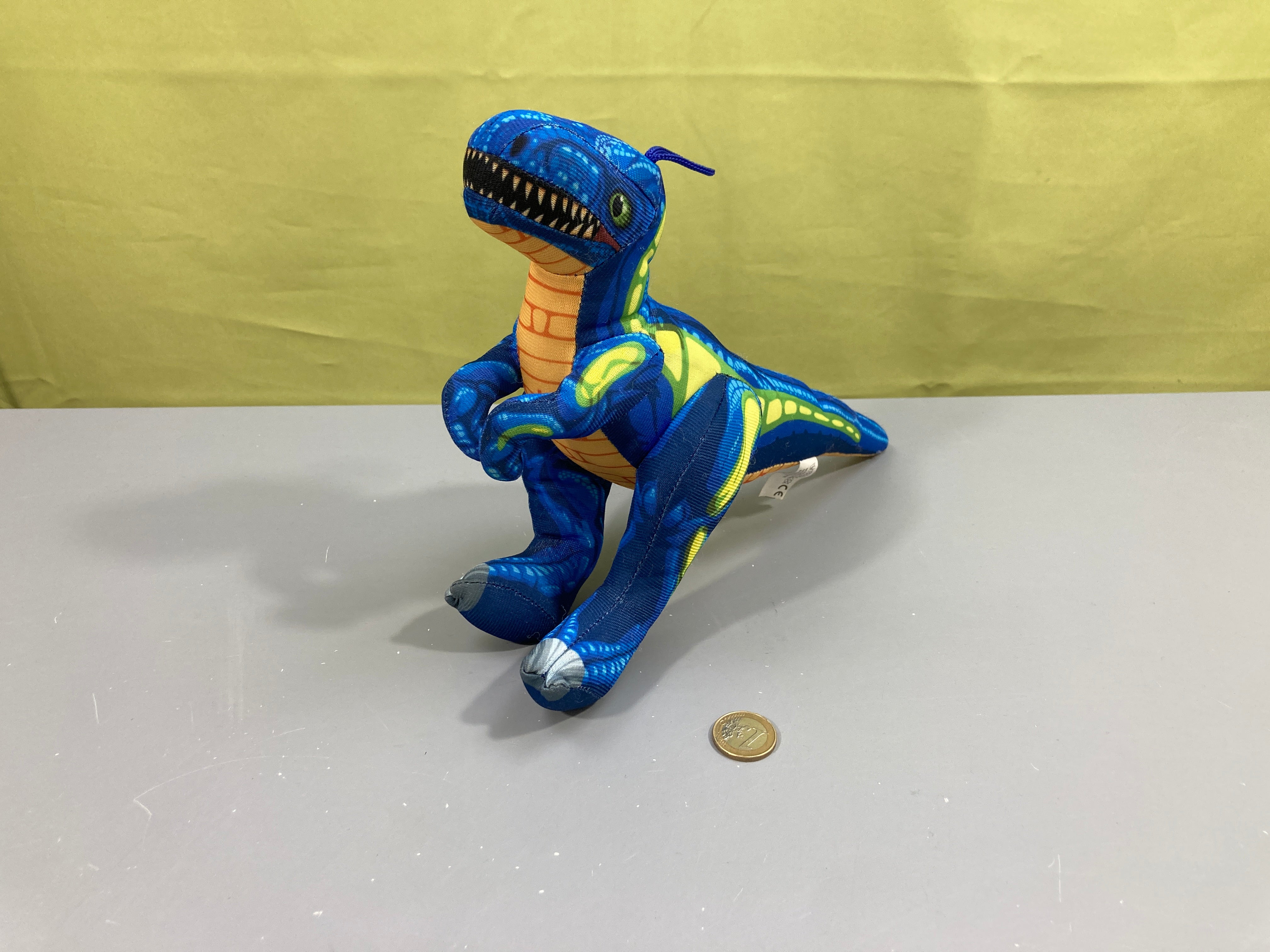 Peluche T-Rex à suspendre bleue