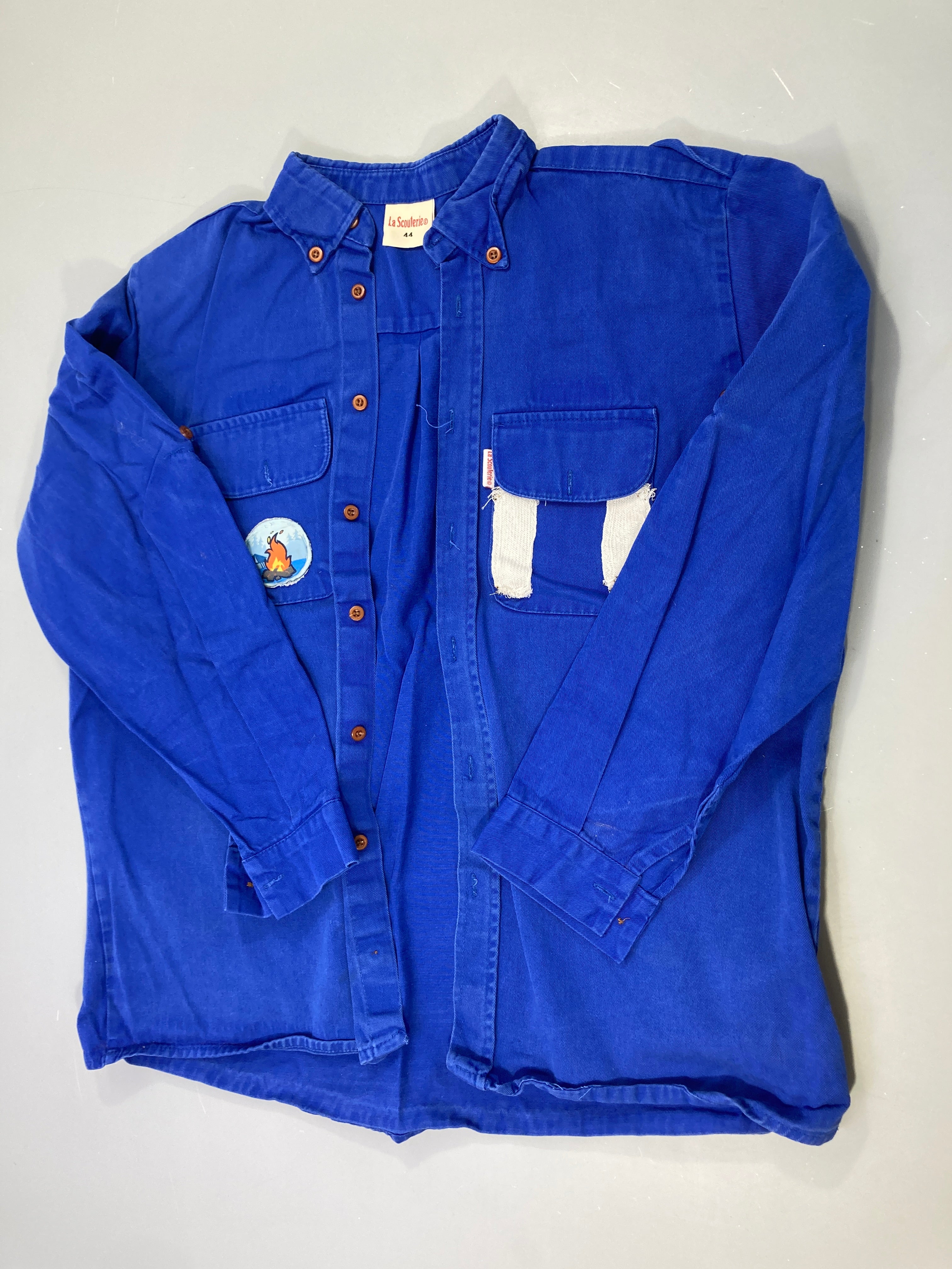 Chemise scoute m.l bleu roi, T44