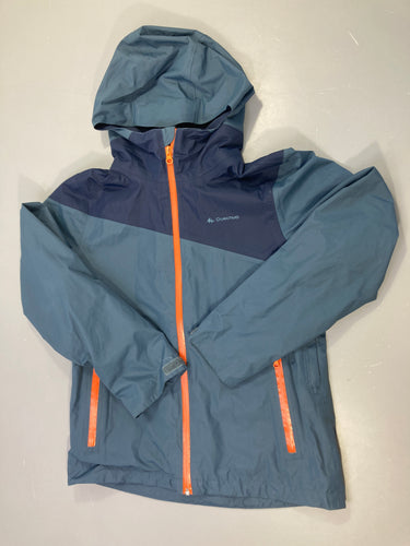 Veste déperlante zippée bleu foncé/bleu, quelques marques d'usure, moins cher chez Petit Kiwi