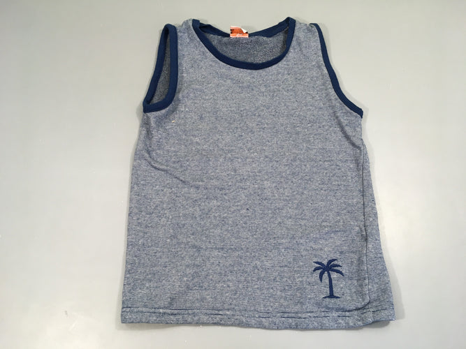 T-shirt s.m épais gris rayé bleu Palmier, moins cher chez Petit Kiwi