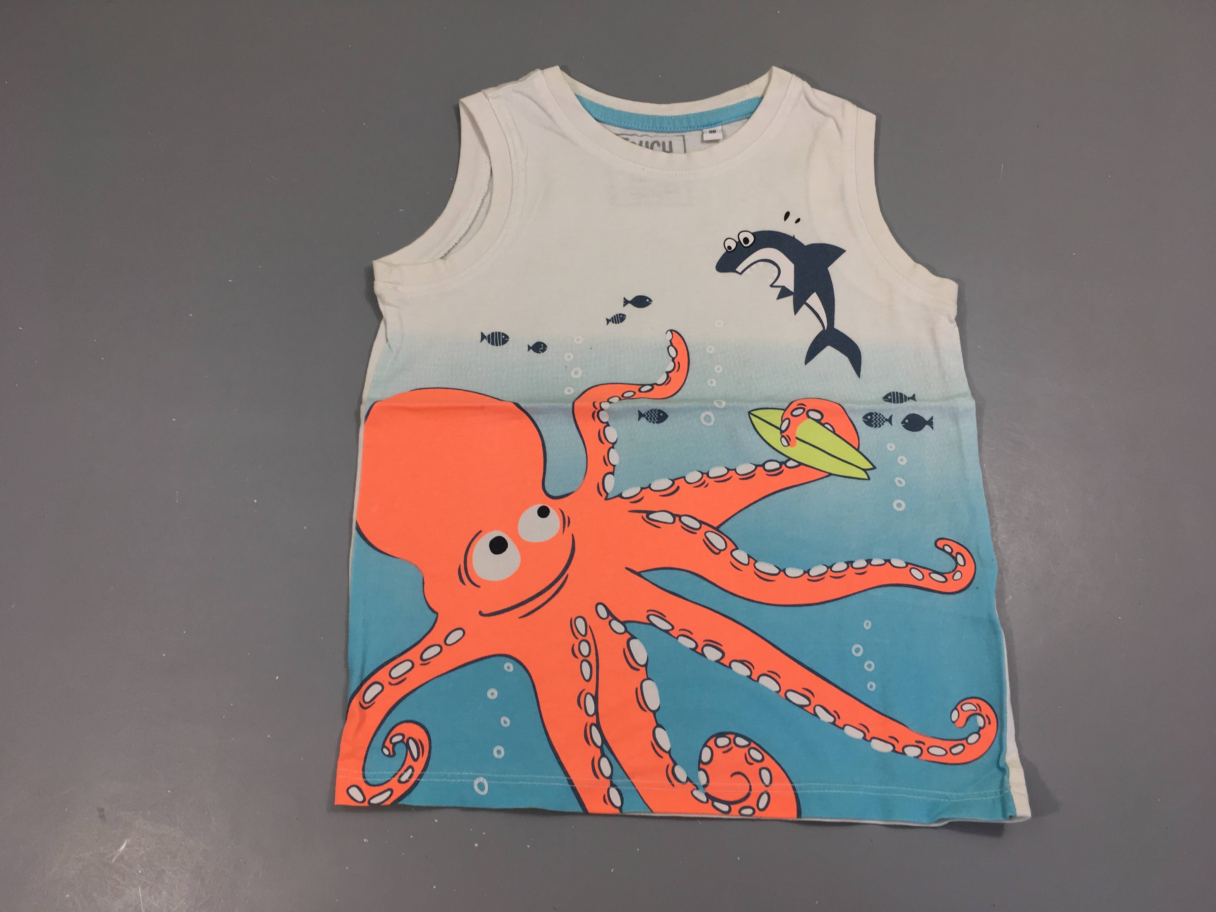 T-shirt s.m blanc pieuvre