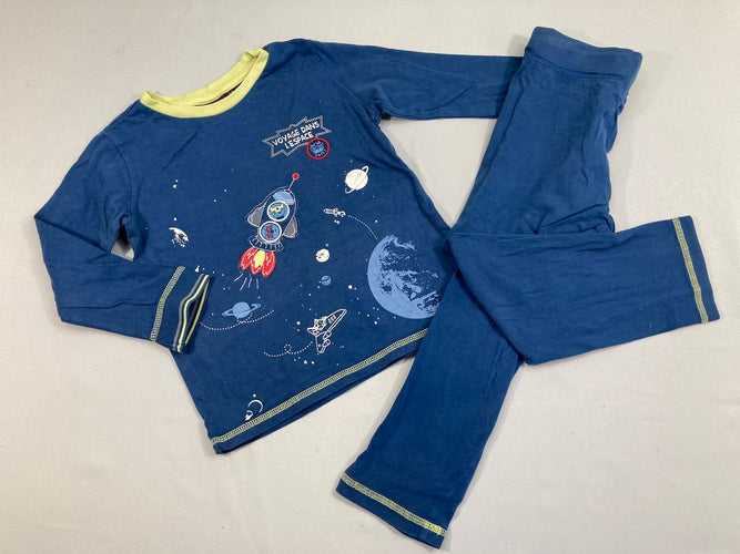 Pyjama 2pcs jersey bleu Voyage espace, moins cher chez Petit Kiwi