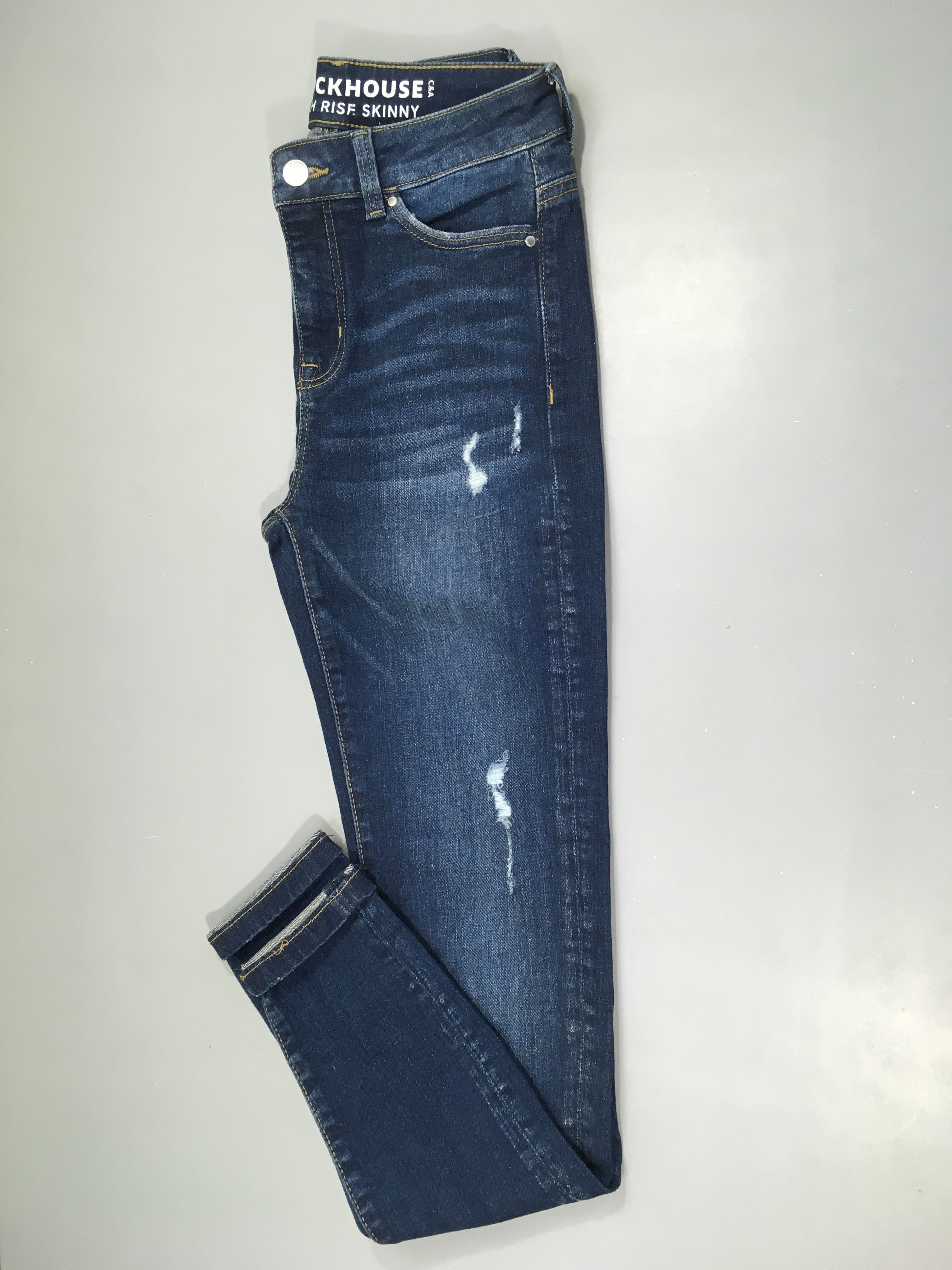 Jeans clockhouse high rise skinny effet erraillé