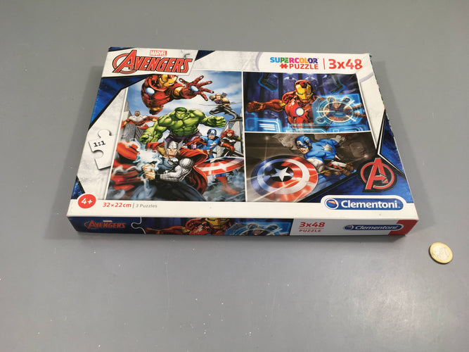 3 puzzles Avengers, 48pcs, +4a, moins cher chez Petit Kiwi