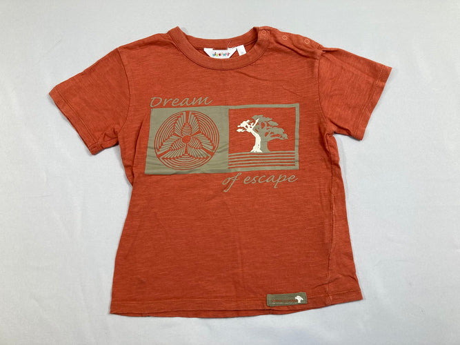T-shirt m.c orange flammé Dream, moins cher chez Petit Kiwi