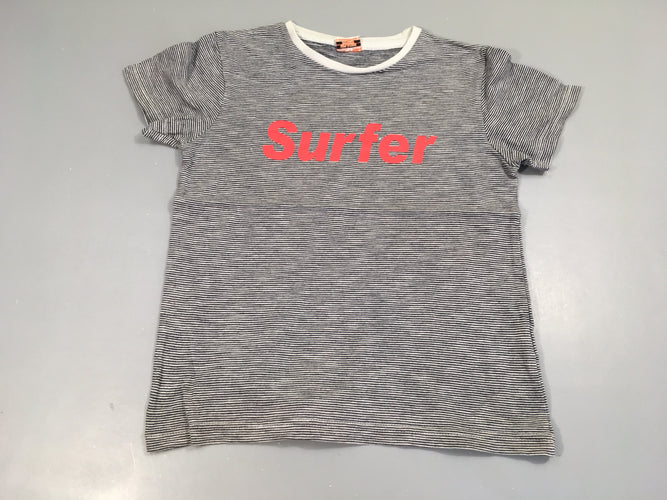 T-shirt m.c gris rayé Surfer, moins cher chez Petit Kiwi