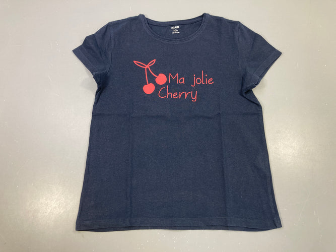 T-shirt m.c bleu foncé ma jolie cherrayé, moins cher chez Petit Kiwi