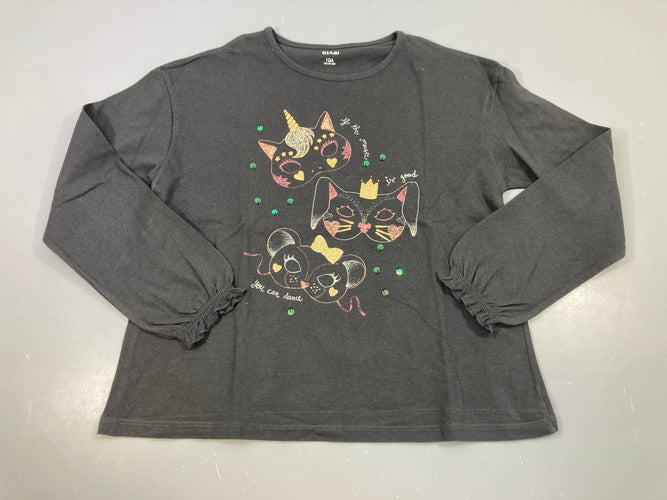 T-shirt m.l anthracite masques sequins, moins cher chez Petit Kiwi