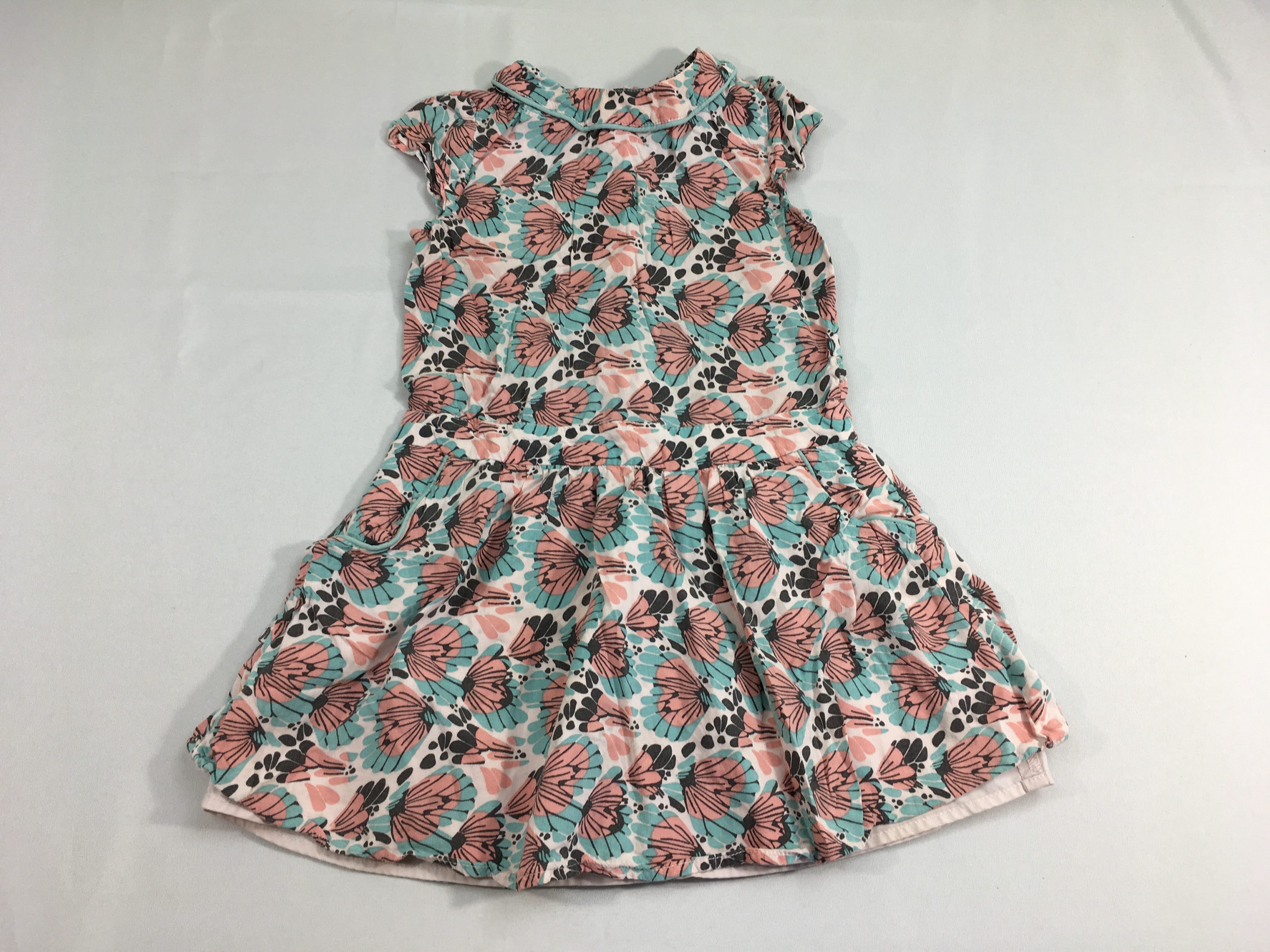 Robe m.c rose feuilles