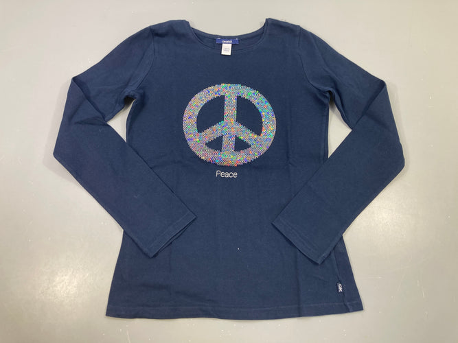 T-shirt m.l bleu foncé Peace&Love, moins cher chez Petit Kiwi
