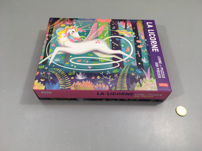 Puzzle la licorne, 100pcs, Sassi - complet, moins cher chez Petit Kiwi