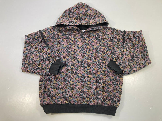 Sweat à capuche noir fleuri foncé, moins cher chez Petit Kiwi
