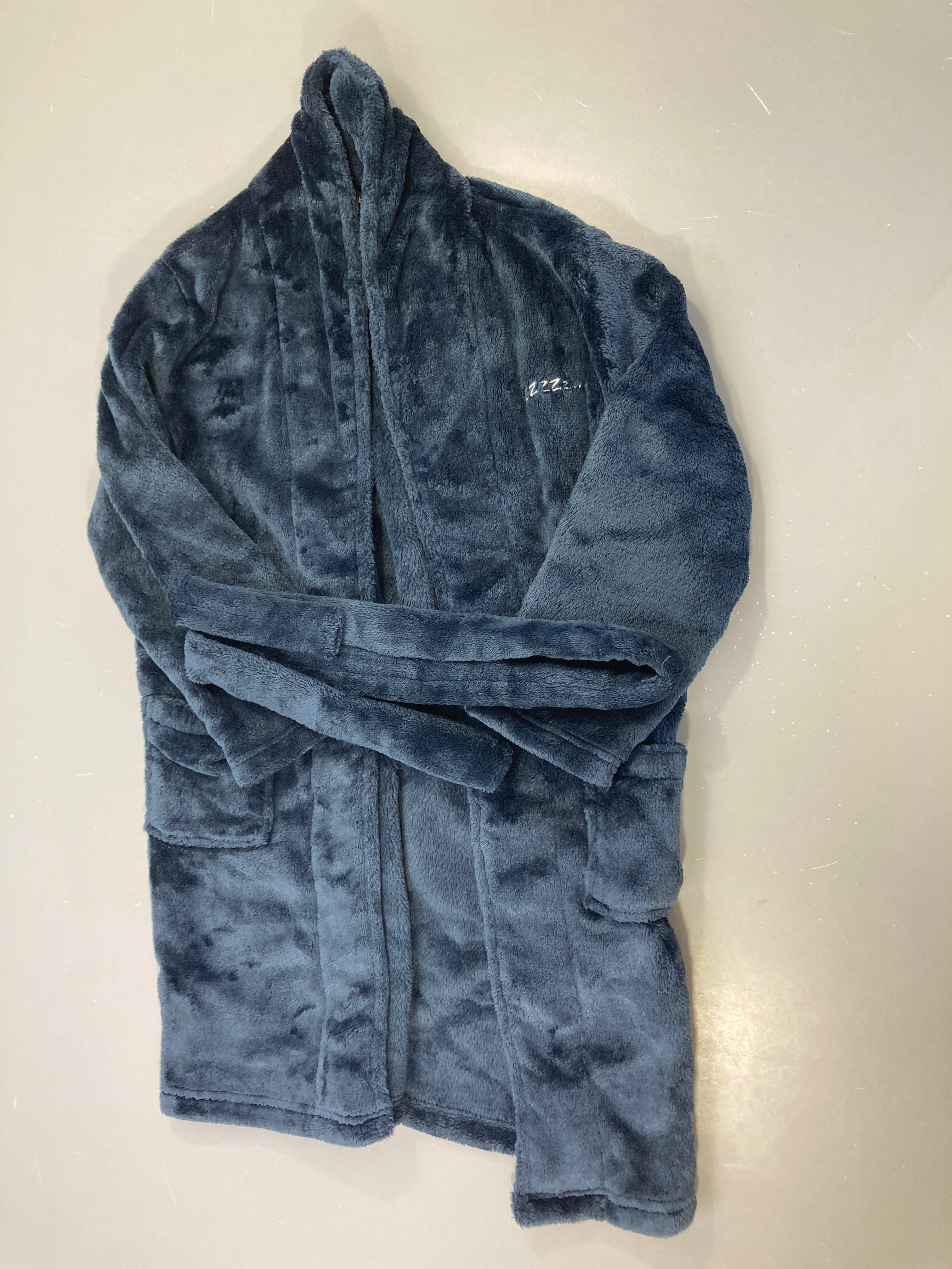 Peignoir velours bleu foncé