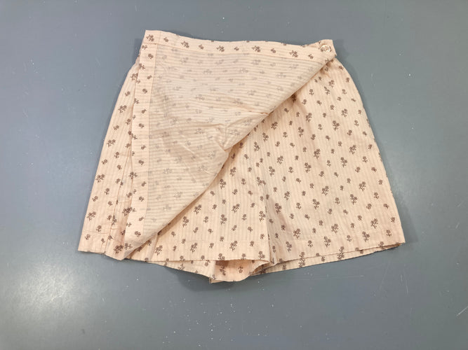 Jupe short saumon très clair fleurs, moins cher chez Petit Kiwi