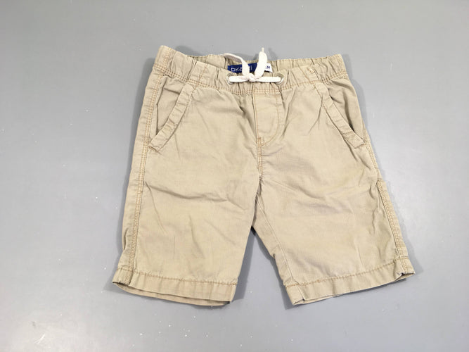 Bermuda beige chino légèrement souillé fesses, moins cher chez Petit Kiwi
