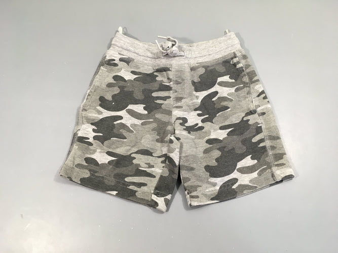 Bermuda en molleton gris effet camouflage, moins cher chez Petit Kiwi