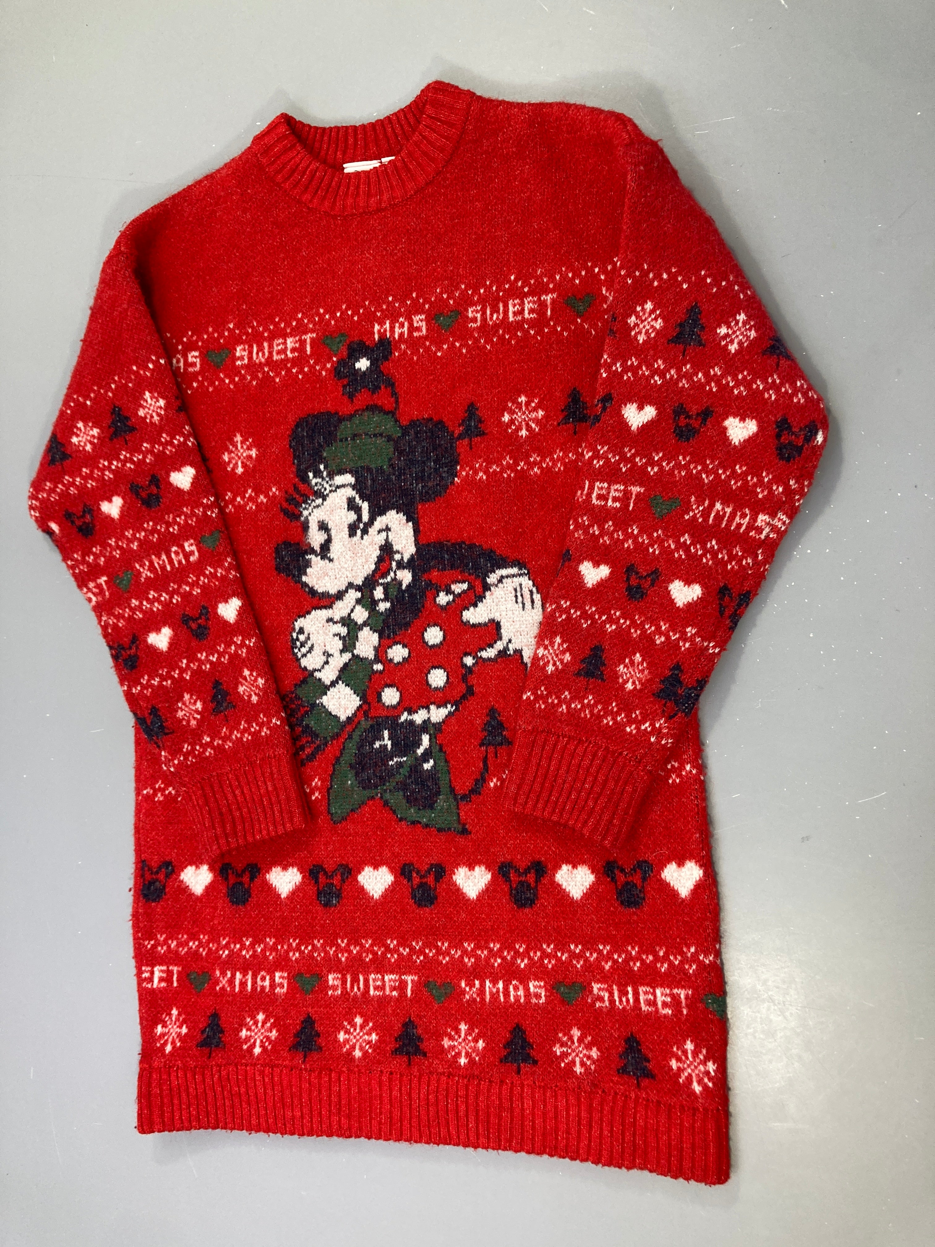 Robe Pull de Noël Mickey rouge