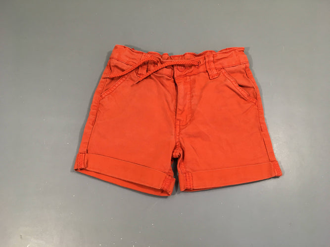 Bermuda orange à revers, moins cher chez Petit Kiwi